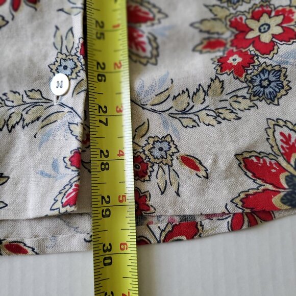 Emma James Floral Linen Rayon Blend Button Up the Front Skirt Size 12 - Picture 12 of 14